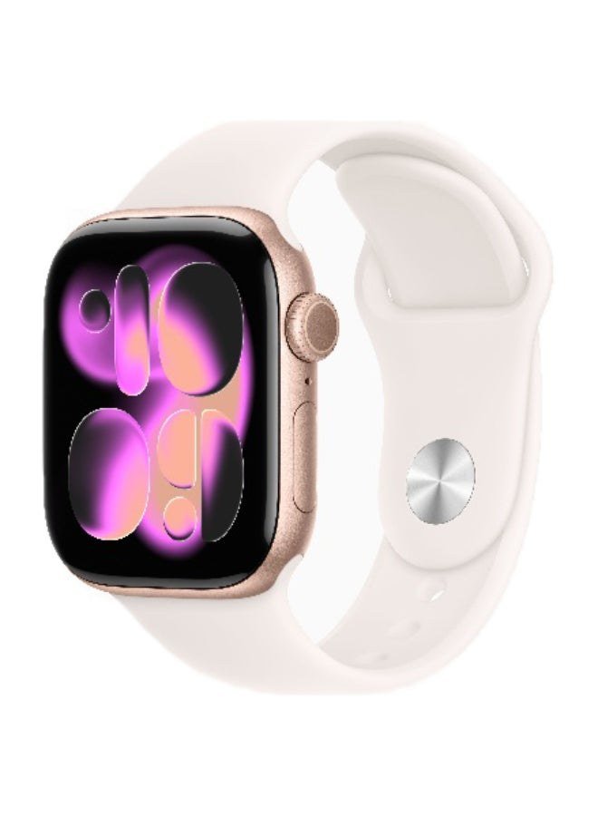 Apple Watch Series 11 — GPS 42mm, Rose Gold Aluminum, Light Blush Sport Band