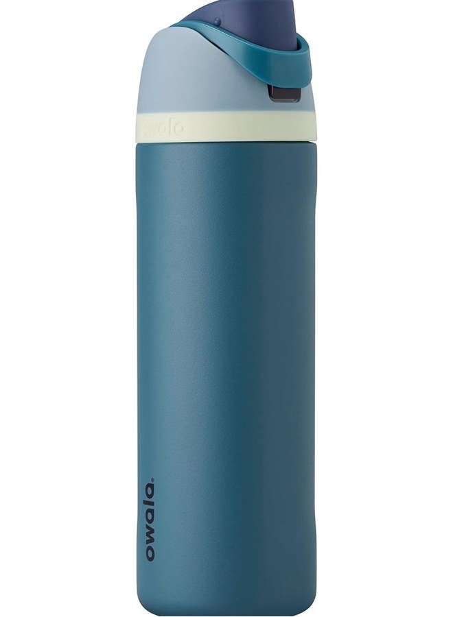 Owala FreeSip — Insulated Water Bottle, 24 oz, Blue Teal Denim
